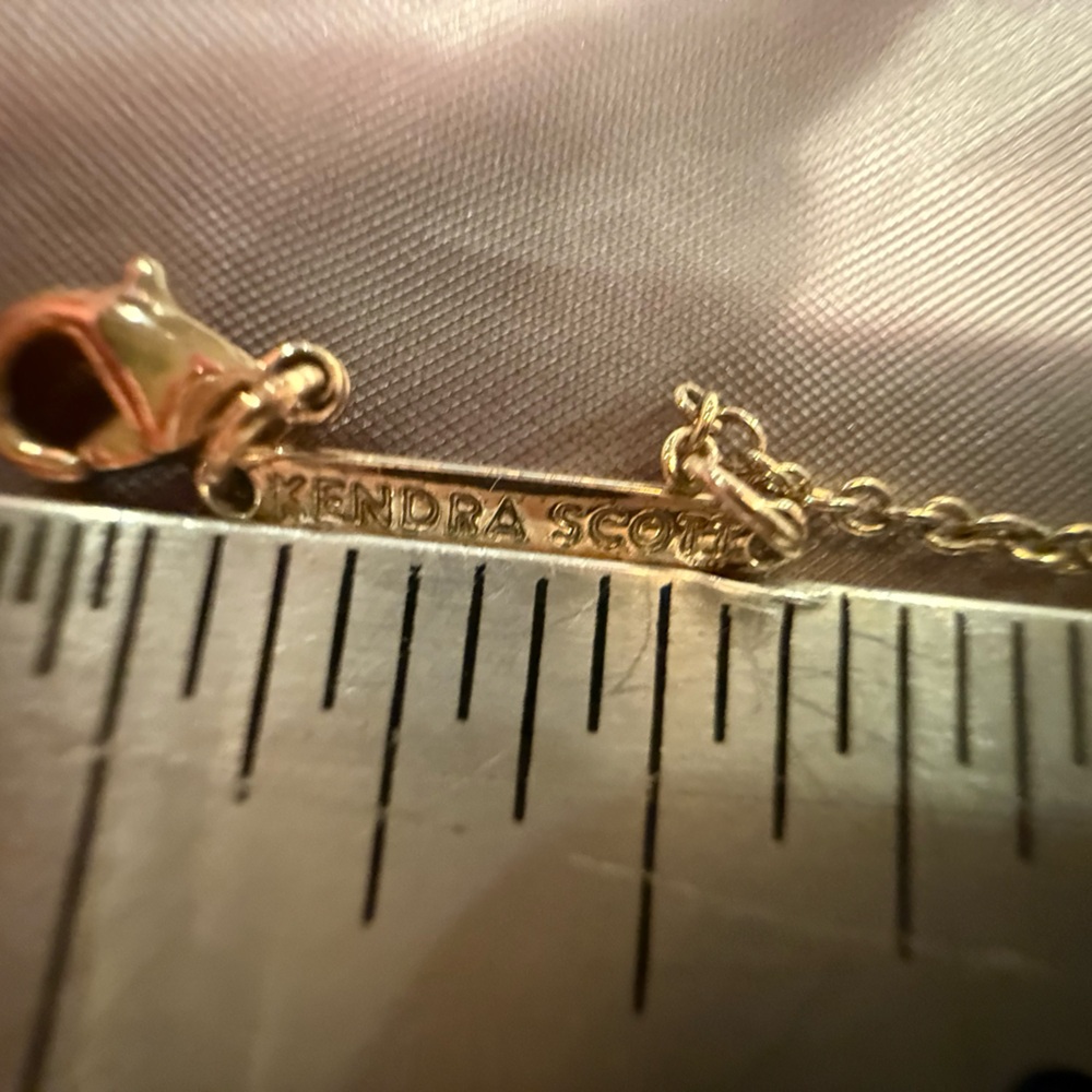 Vintage Y2K KENDRA SCOTT Rose Gold Pendant Necklace Rose Gold Drusy 17” - Picture 5 of 11
